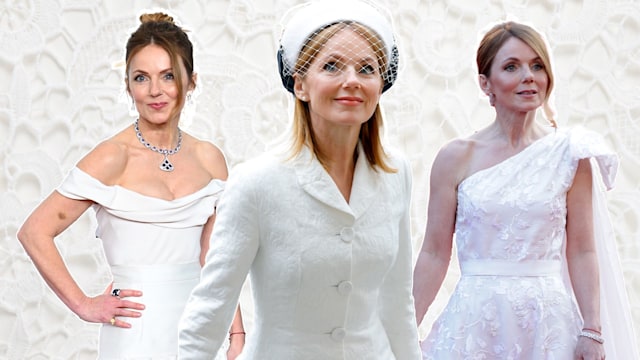 Geri Halliwell Horner in white bridal dresses and veils