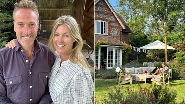 ben fogle and wife marina and photo of ben at home in garden