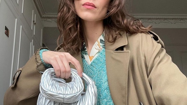 Alexa Chung - Silver Miu Miu Bag