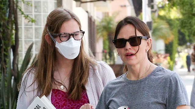 Violet Affleck and Jennifer Garner are seen on May 18, 2024 in Los Angeles, California.