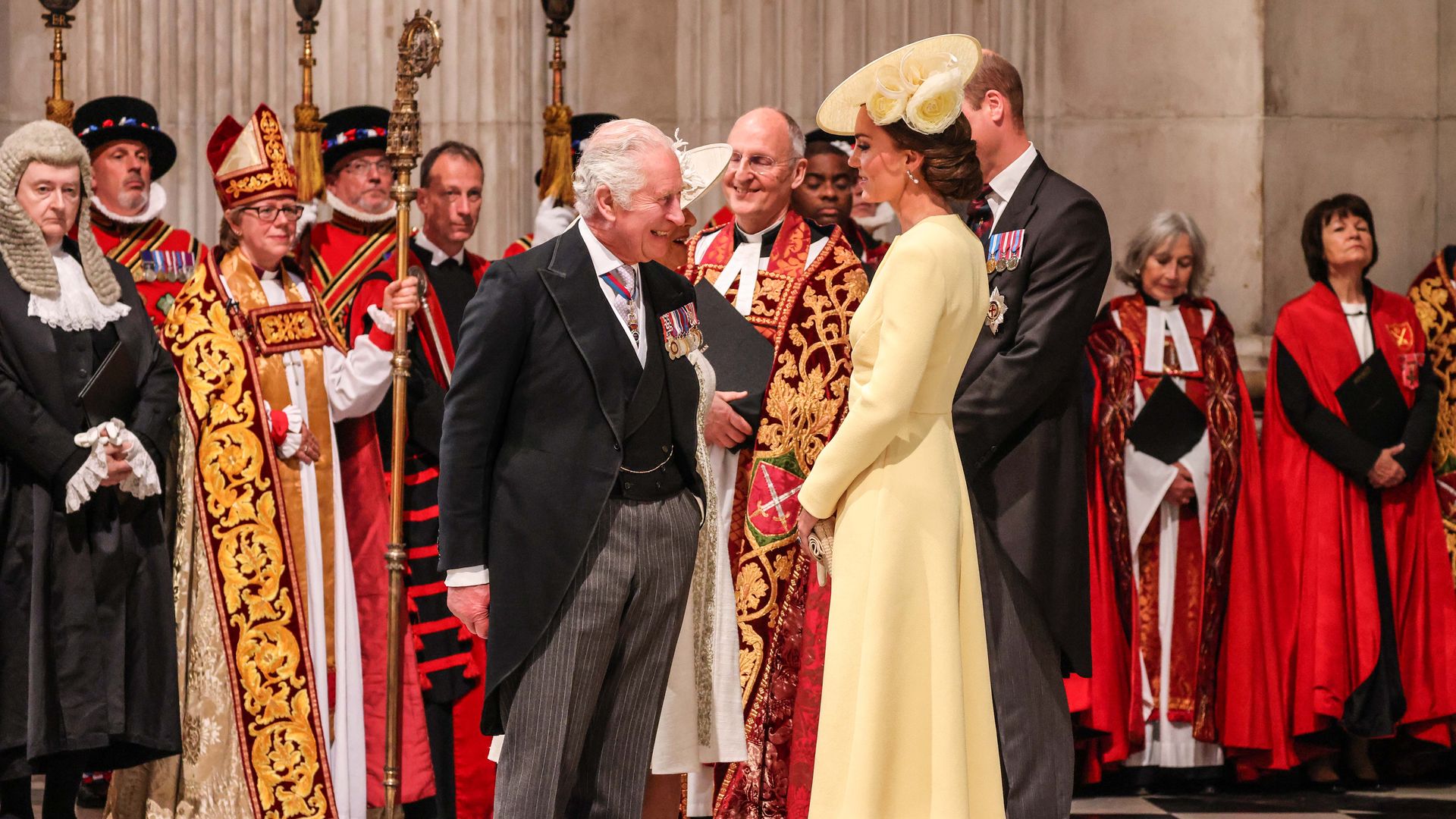 Kate speaking with Charles at Thankgiving Jubilee service