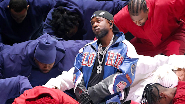 Kendrick Lamar performs onstage during Apple Music Super Bowl LIX Halftime Show at Caesars Superdome on February 09, 2025 in New Orleans, Louisiana