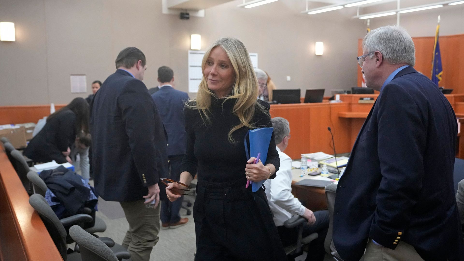 US actress Gwyneth Paltrow Gwyneth Paltrow leaves the courtroom