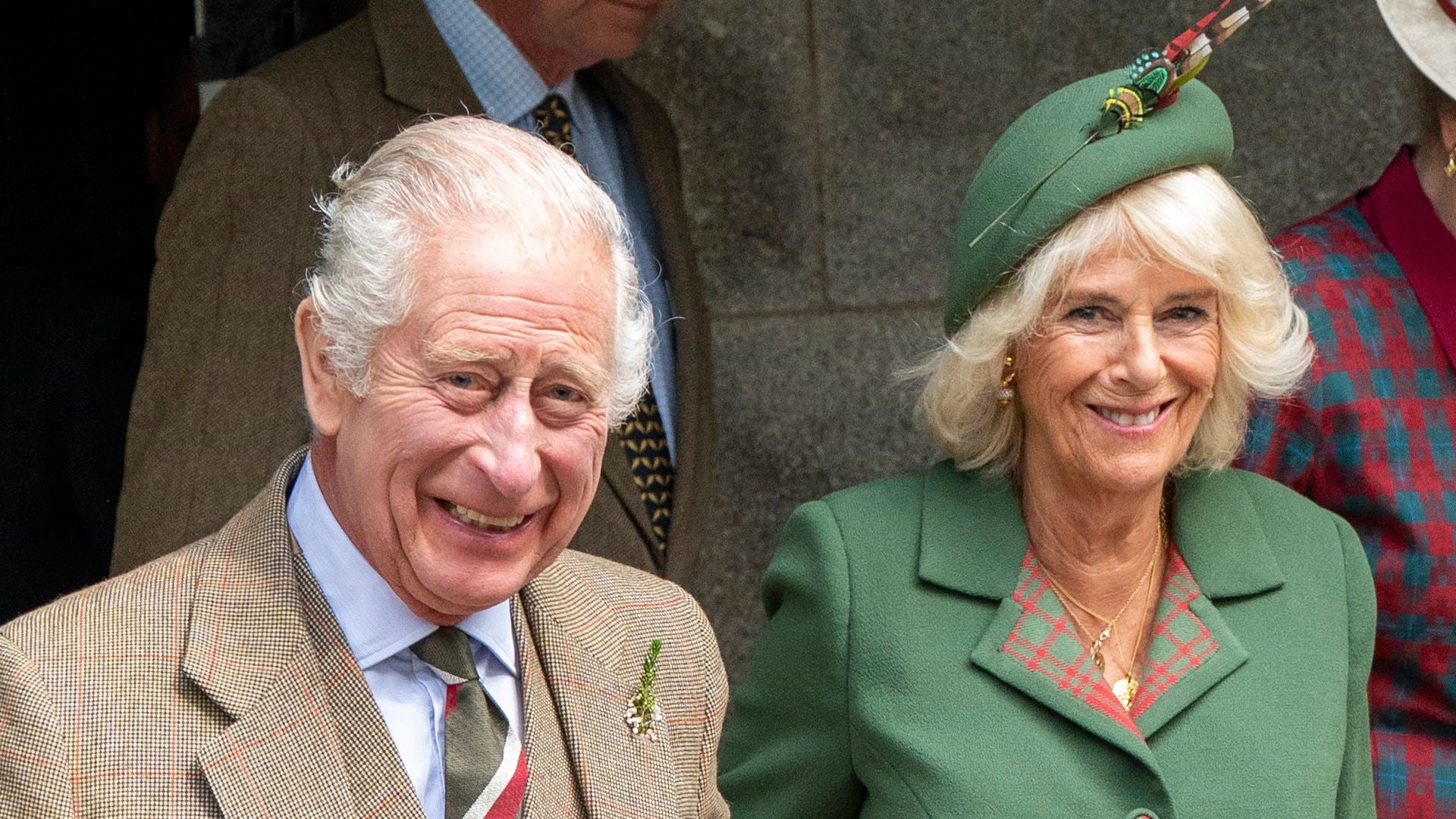 King Charles III, Queen Camilla, Princess Anne, Princess Royal and Prime Minister Rishi Sunak and Akshata Murthy attend divine service at Crathie Church, Balmoral on September 3, 2023 