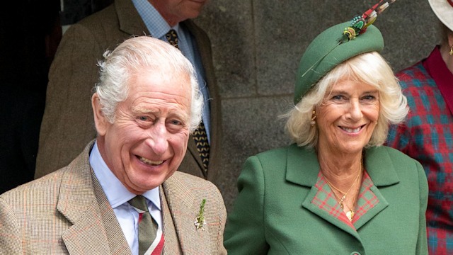 King Charles III, Queen Camilla, Princess Anne, Princess Royal and Prime Minister Rishi Sunak and Akshata Murthy attend divine service at Crathie Church, Balmoral on September 3, 2023 