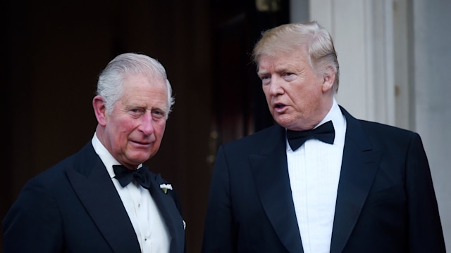 King Charles and Donald Trump wearing tuxedos