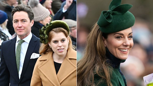 Princess Beatrice, Edoardo Mapelli Mozzi and Kate Middleton headshots