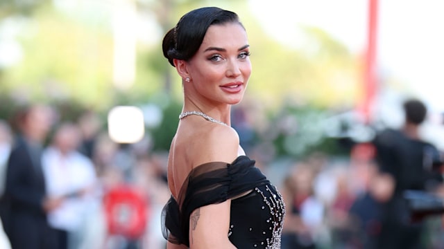 Amy Jackson attends a red carpet for the movie "Beetlejuice Beetlejuice" during the 81st Venice International Film Festival at  on August 28, 2024 in Venice, Italy. (Photo by Daniele Venturelli/WireImage)