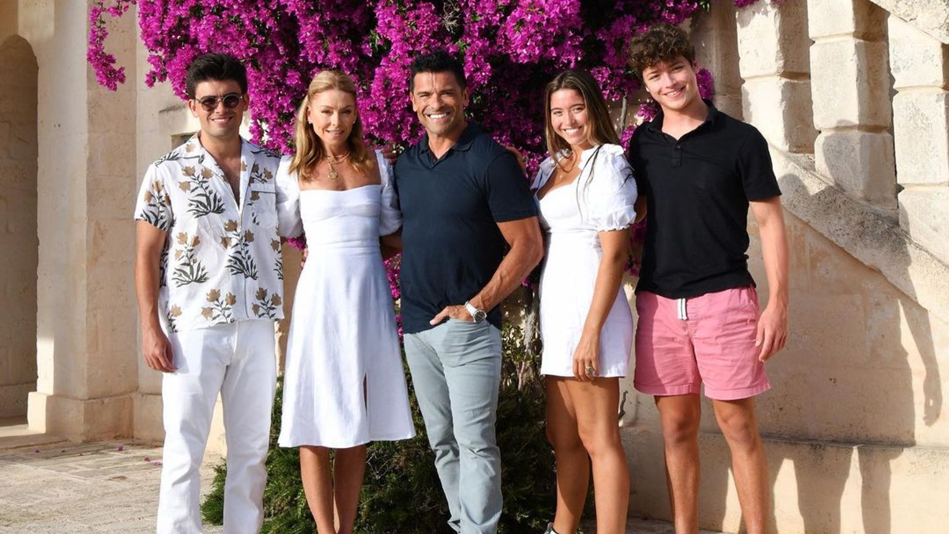 Kelly Ripa and Mark Consuelos on family vacation with their three children