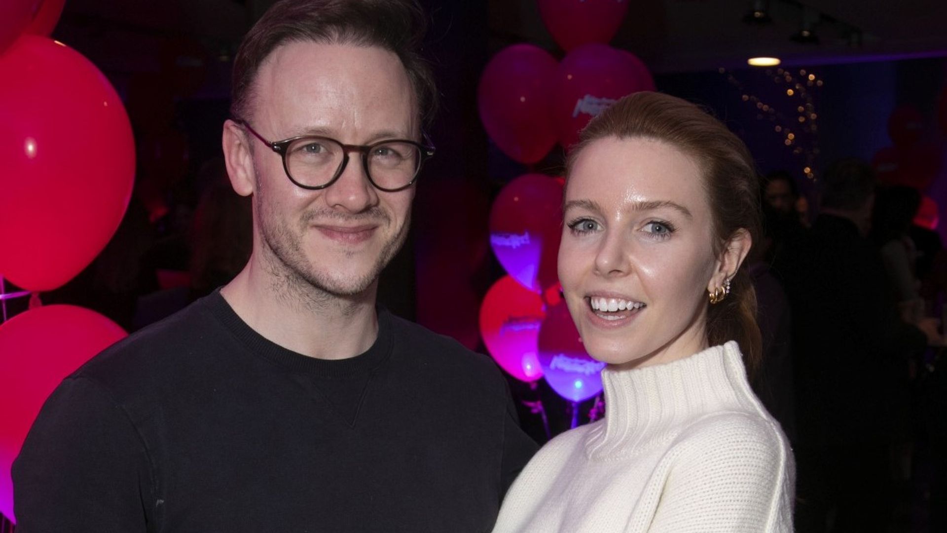 Kevin Clifton and Stacey Dooley at a party