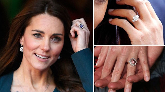 Princess Kate, Meghan Markle and Princess Eugenie's engagement rings