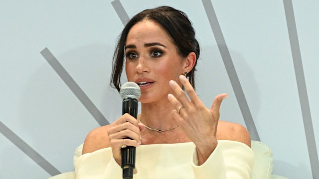Meghan, Duchess of Sussex speaks onstage at The Archewell Foundation Parents Summit