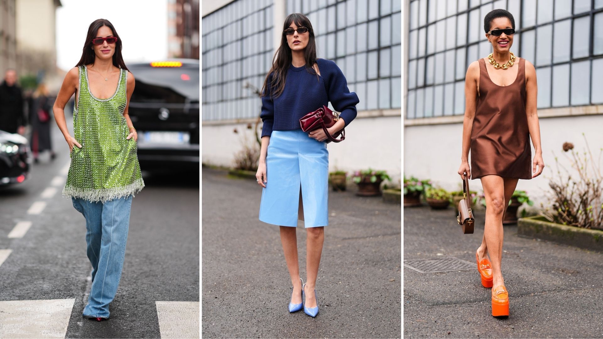 The Best Outfit Ideas From Milan Fashion Week  Blue pants outfit, Wide leg pants  outfit, Wide pants outfit