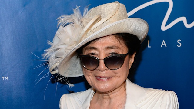 Yoko Ono in white blazer at the 10th anniversary celebration of "The Beatles LOVE by Cirque du Soleil"