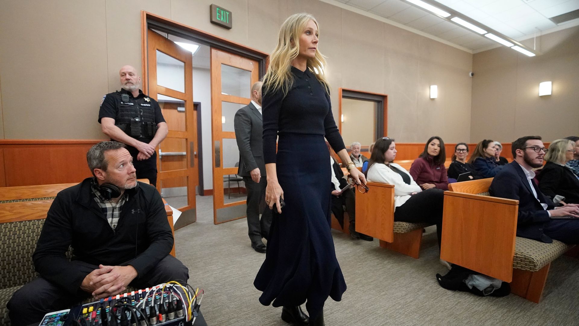 PARK CITY, UTAH - MARCH 24: Actress Gwyneth Paltrow enters the courtroom for her trial on March 24, 2023, in Park City, Utah. Terry Sanderson is suing actress Gwyneth Paltrow for $300,000, claiming she recklessly crashed into him while the two were skiing