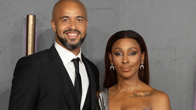  Darren Randolph in a suit with Alexandra Burke in a silver dress