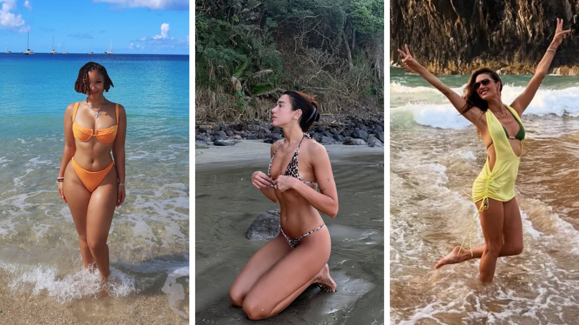 Dua Lipa chloe bailey alessandra ambrosio split image