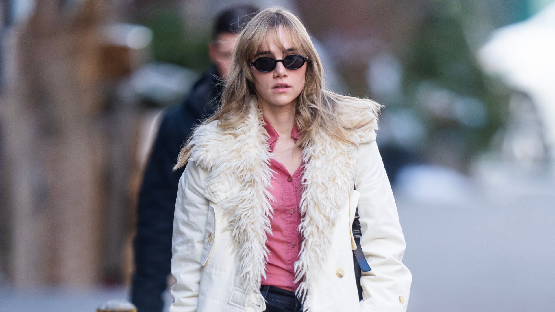 suki waterhouse in an aghan coat