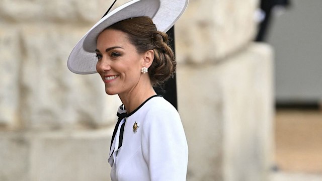  Catherine, Princess of Wales, arrives to Horse Guards Parade for the King's Birthday Parade "Trooping the Colour" in London 