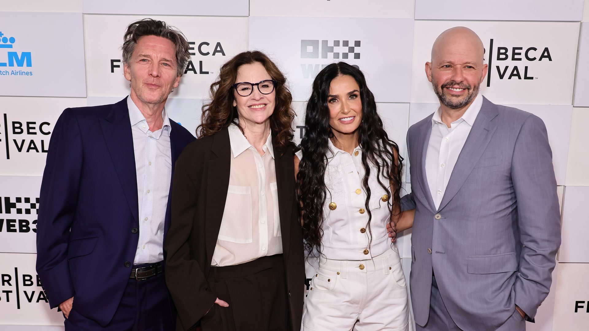 Andrew McCarthy, Ally Sheedy, Demi Moore and Jon Cryer attend the "BRATS" premiere during the 2024 Tribeca Festival at BMCC Theater on June 07, 2024 in New York City.