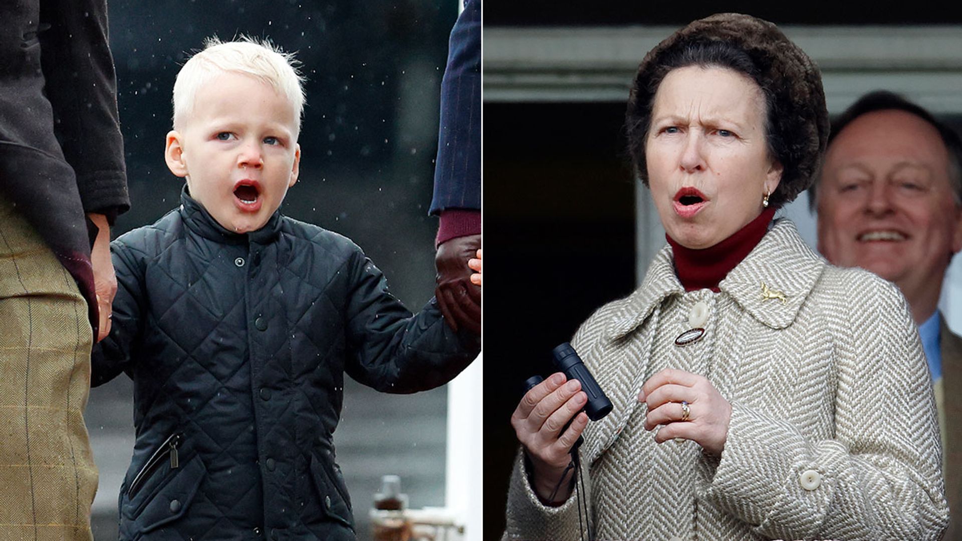 Lucas Tindall is Princess Anne's mini-me on family day out in Cheltenham