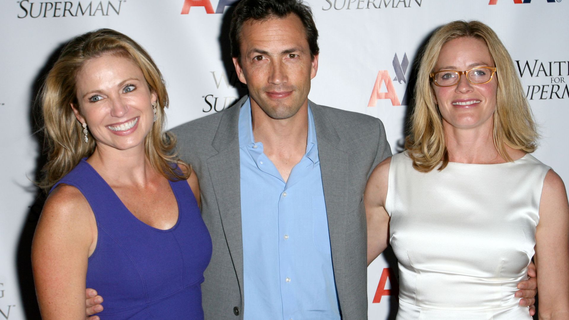 Elisabeth Shue with brother Andrew Shue and her ex sister-in-law Amy Robach