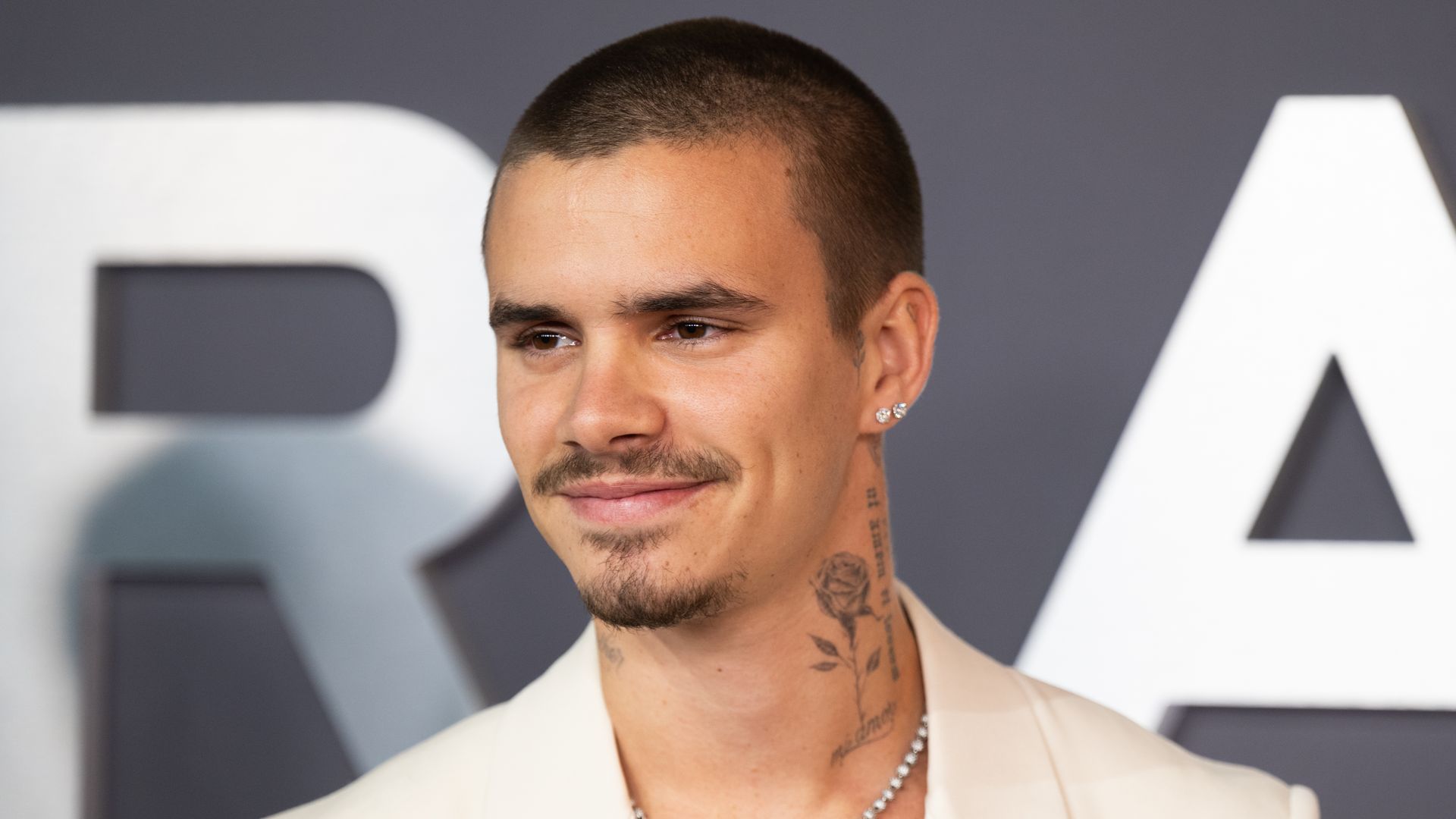 Romeo Beckham attends the "Victoria Beckham" World Premiere at the Curzon Mayfair on October 08, 2025 in London, England