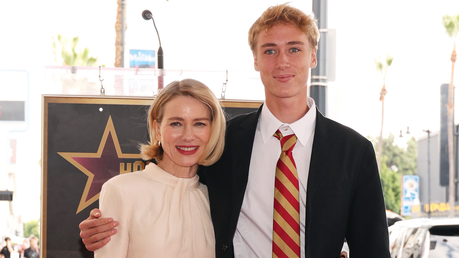 Naomi Watts, Sasha Schreiber at the ceremony honoring Naomi Watts with a star on the Hollywood Walk of Fame on Hollywood Blvd on October 13, 2025 in Los Angeles, California. (Photo by Jesse Grant/Variety via Getty Images)