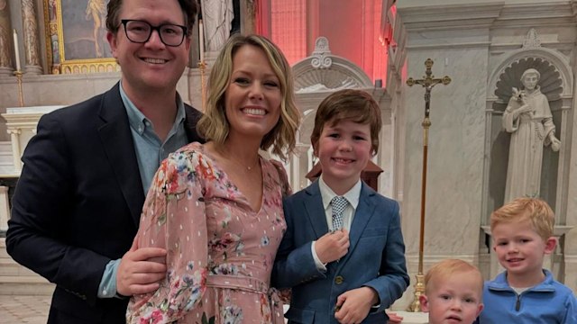 Dylan Dreyer with her three sons and husband Brian Fichera 