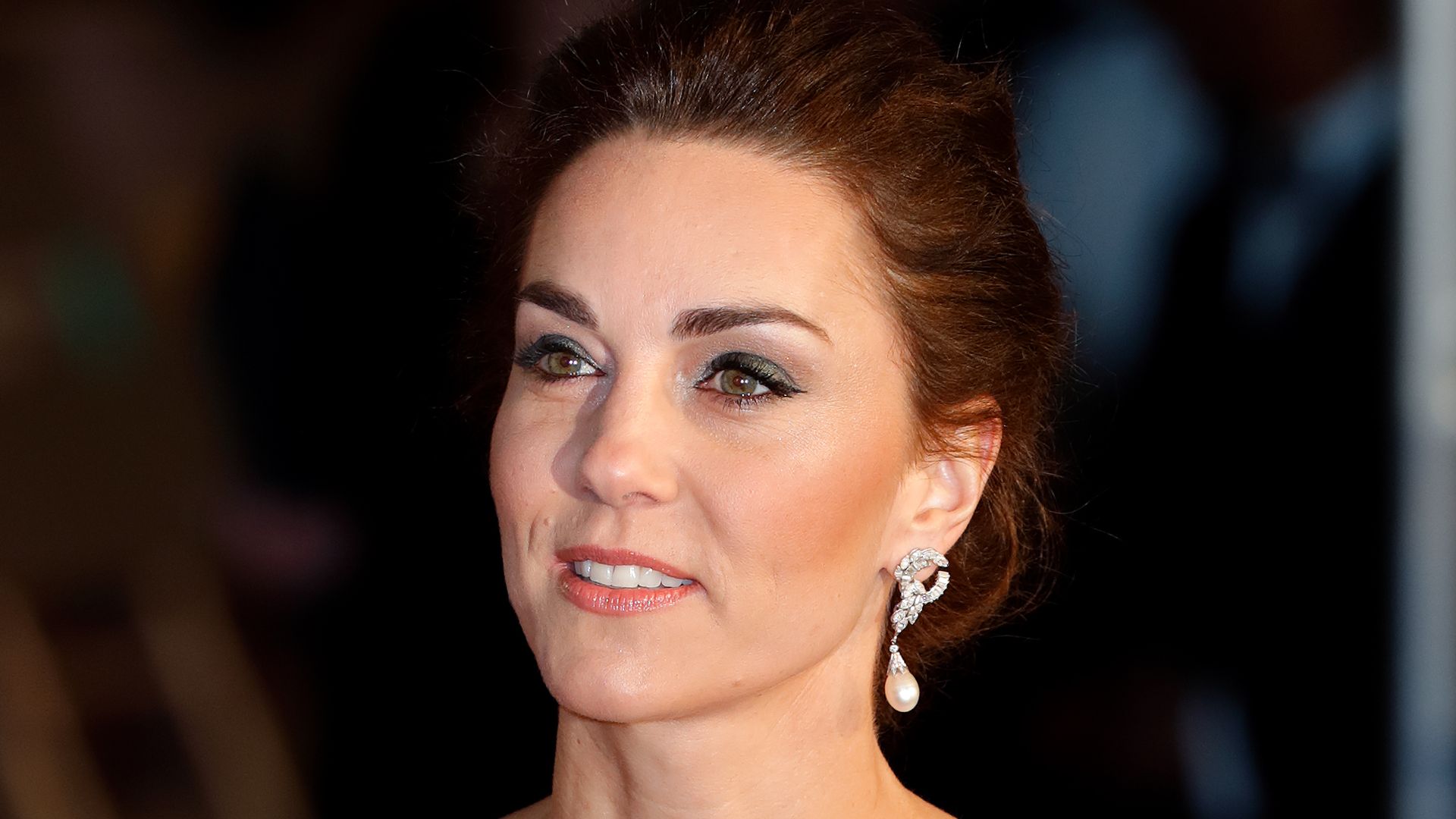 Princess Kate in a white one shoulder dress at the 2019 BAFTAs