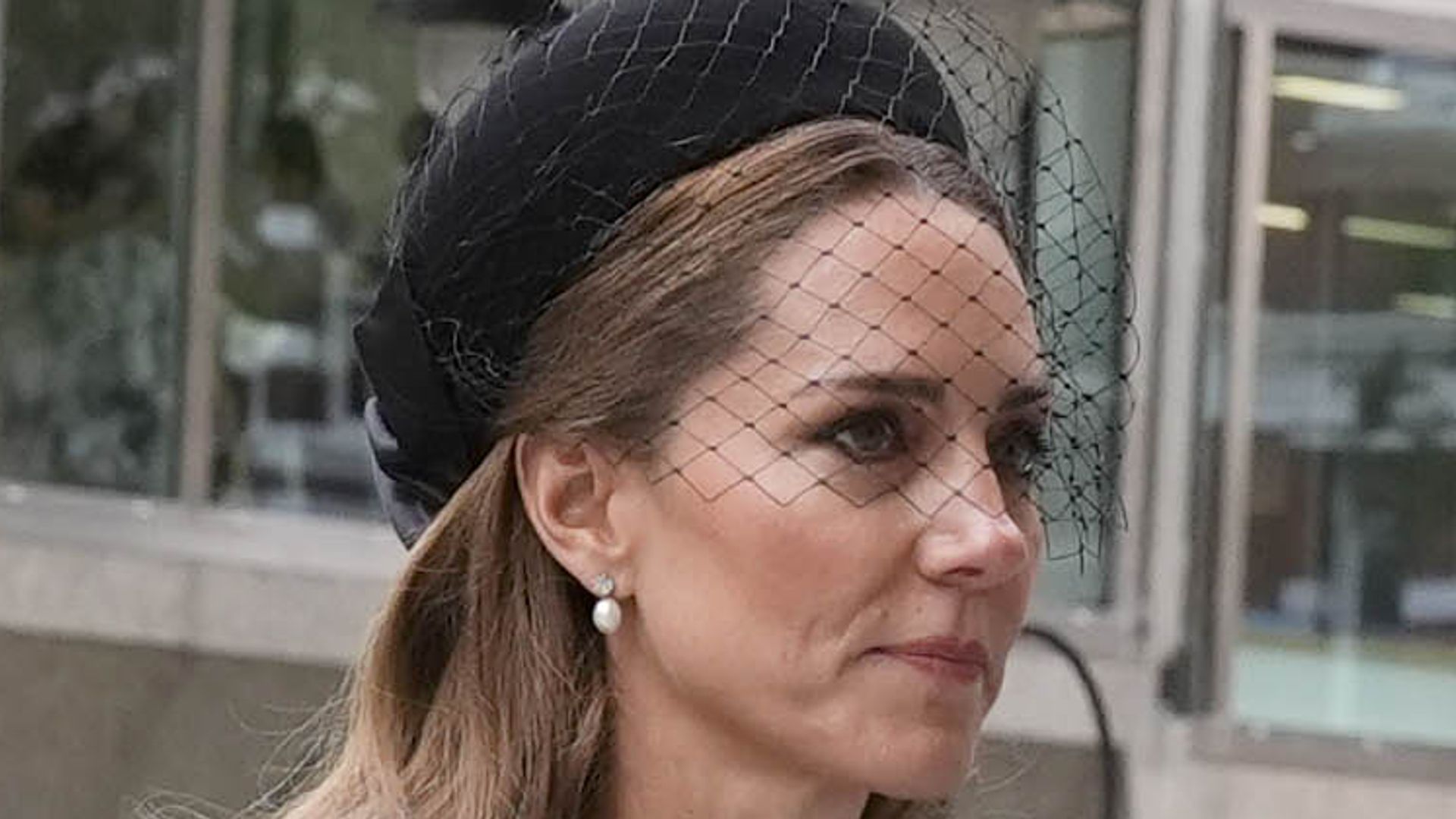 Prince William, Prince of Wales (R) and Catherine, Princess of Wales in all black