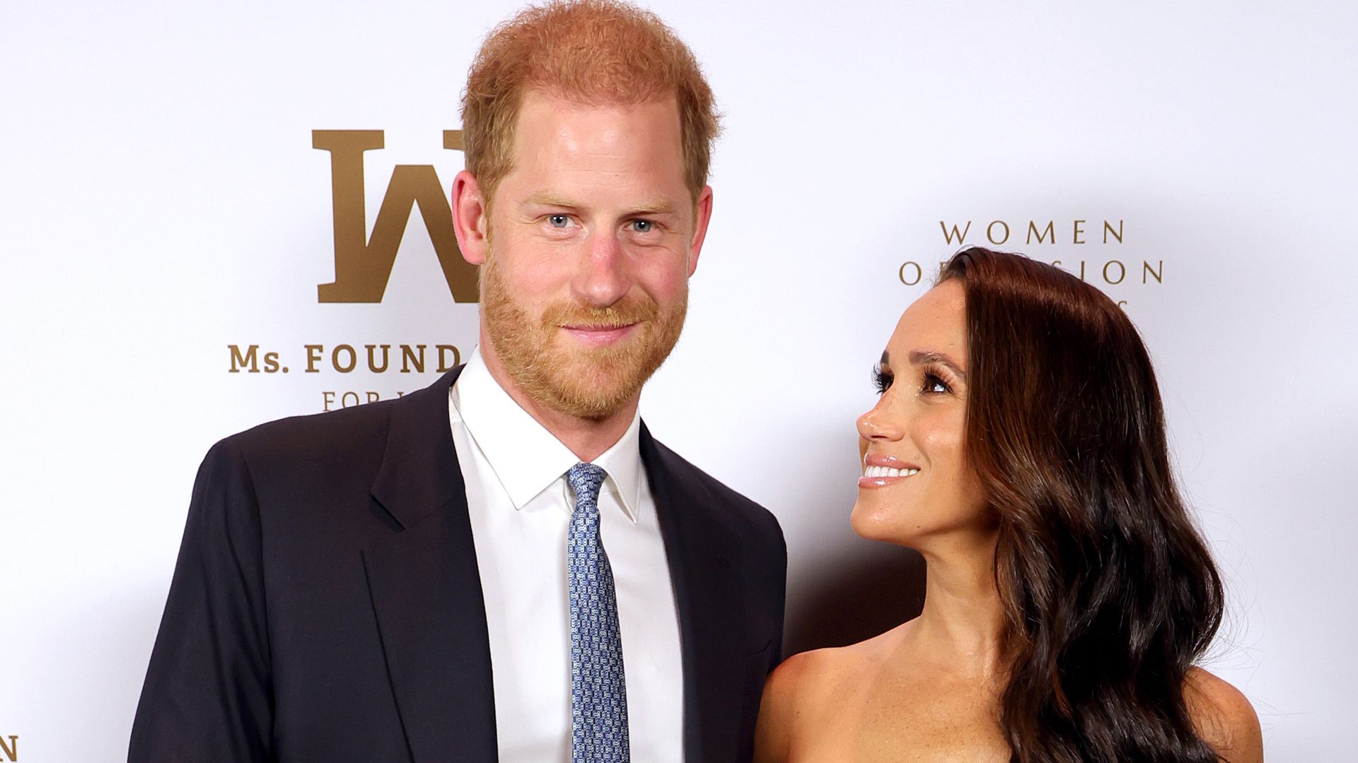 Meghan smiles at Prince Harry at the Women of Vision Awards