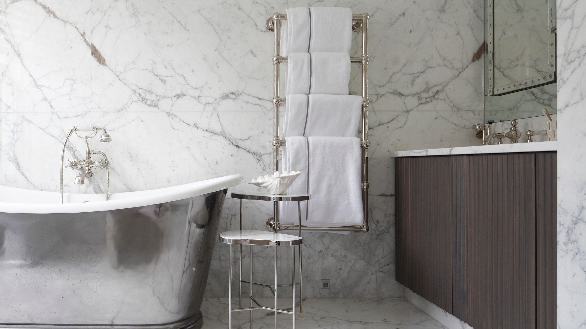 Bathroom with freestanding bath