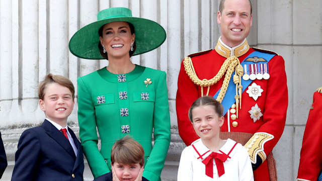 The Prince and Princess of Wales with their children at Trooping the Colour