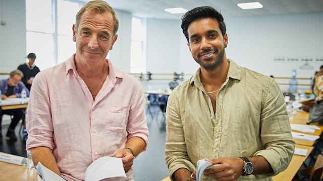 Rishi with Robson Green