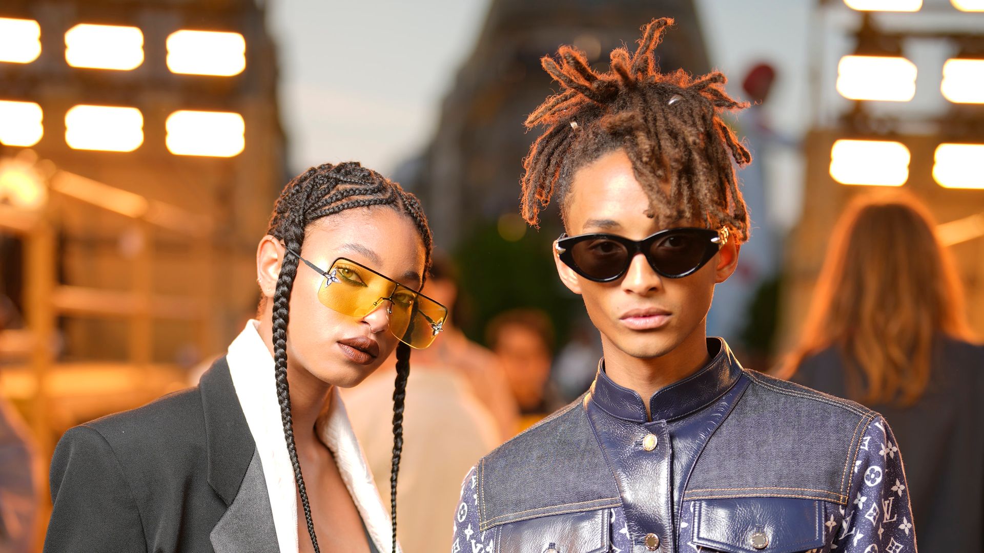 Willow Smith and Jaden Smith at the Louis Vuitton Spring 2024 Menswear Collection Runway Show on in Paris, France