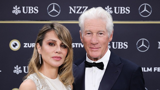 Alejandra Gere and Richard Gere attend the "Wisdom of Happiness" green carpet during the 20th Zurich Film Festival 