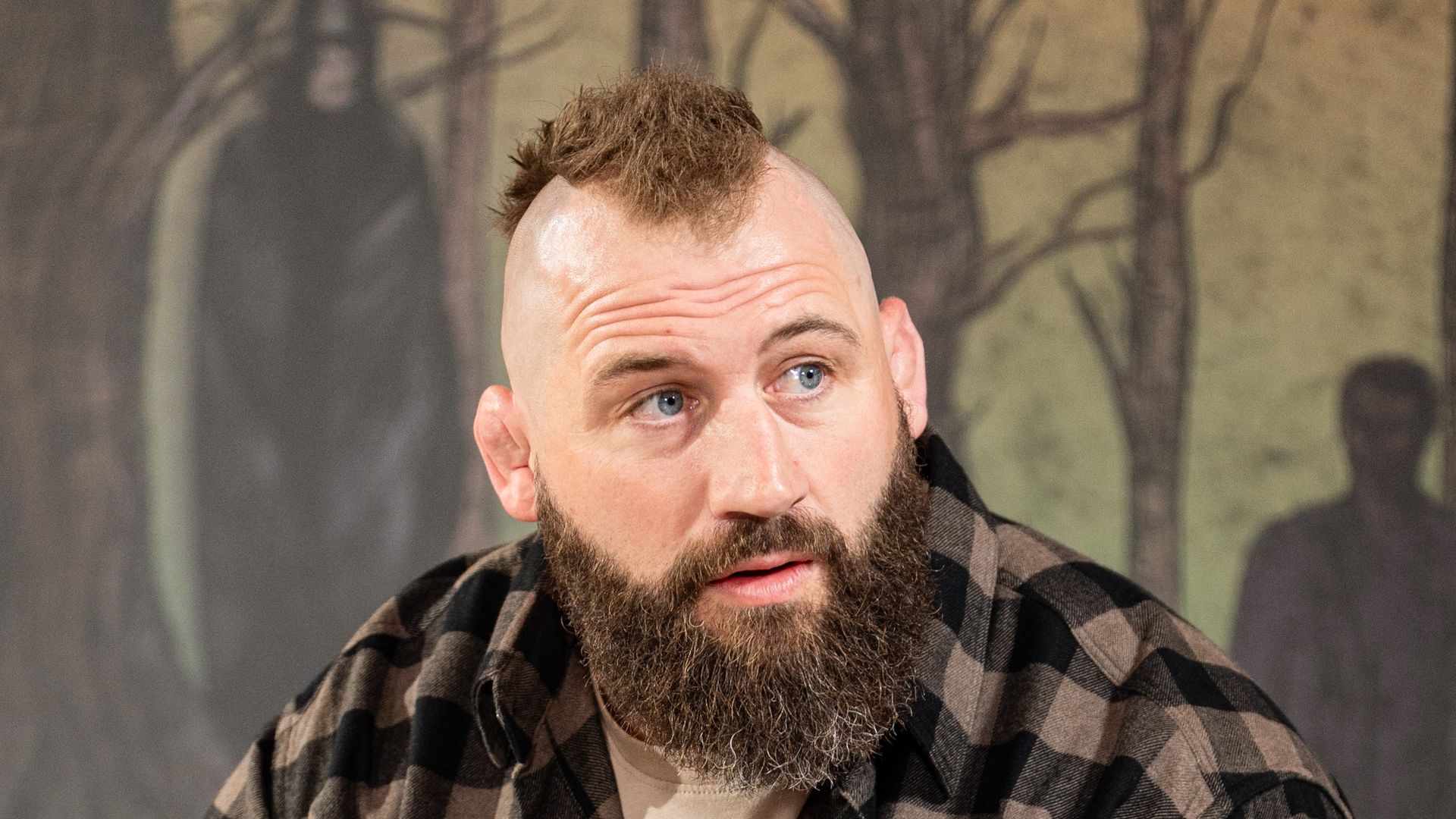 Joe Marler in a checkered shirt on Celebrity Traitors