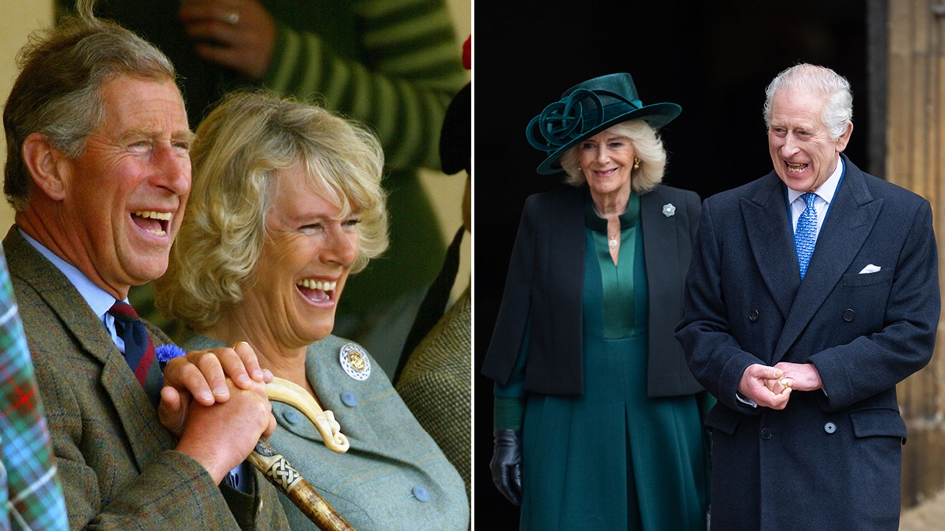 Split image of King Charles and Queen Camilla through the years
