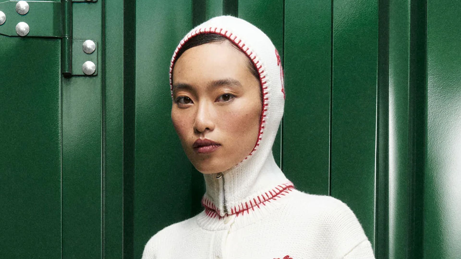 Shrimps balaclava knit in cream 