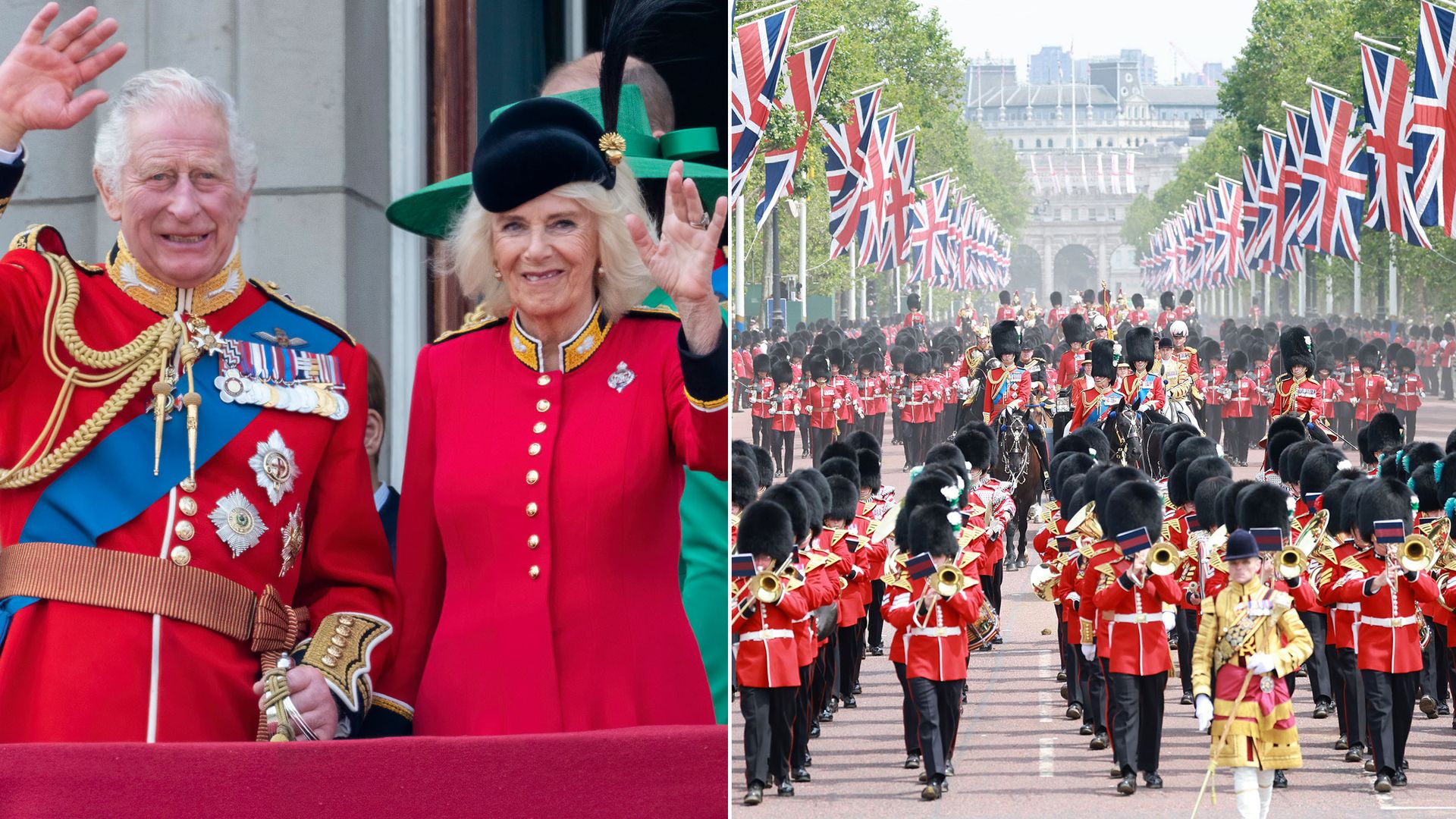King Charles and Queen Camilla at Trooping the Colour 2023 and parade
