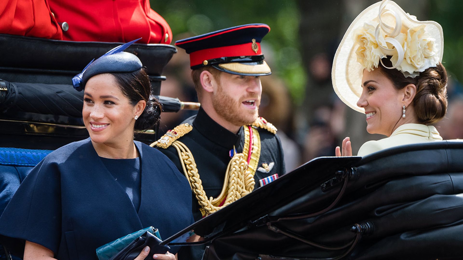 meghan markle and kate middleton trooping