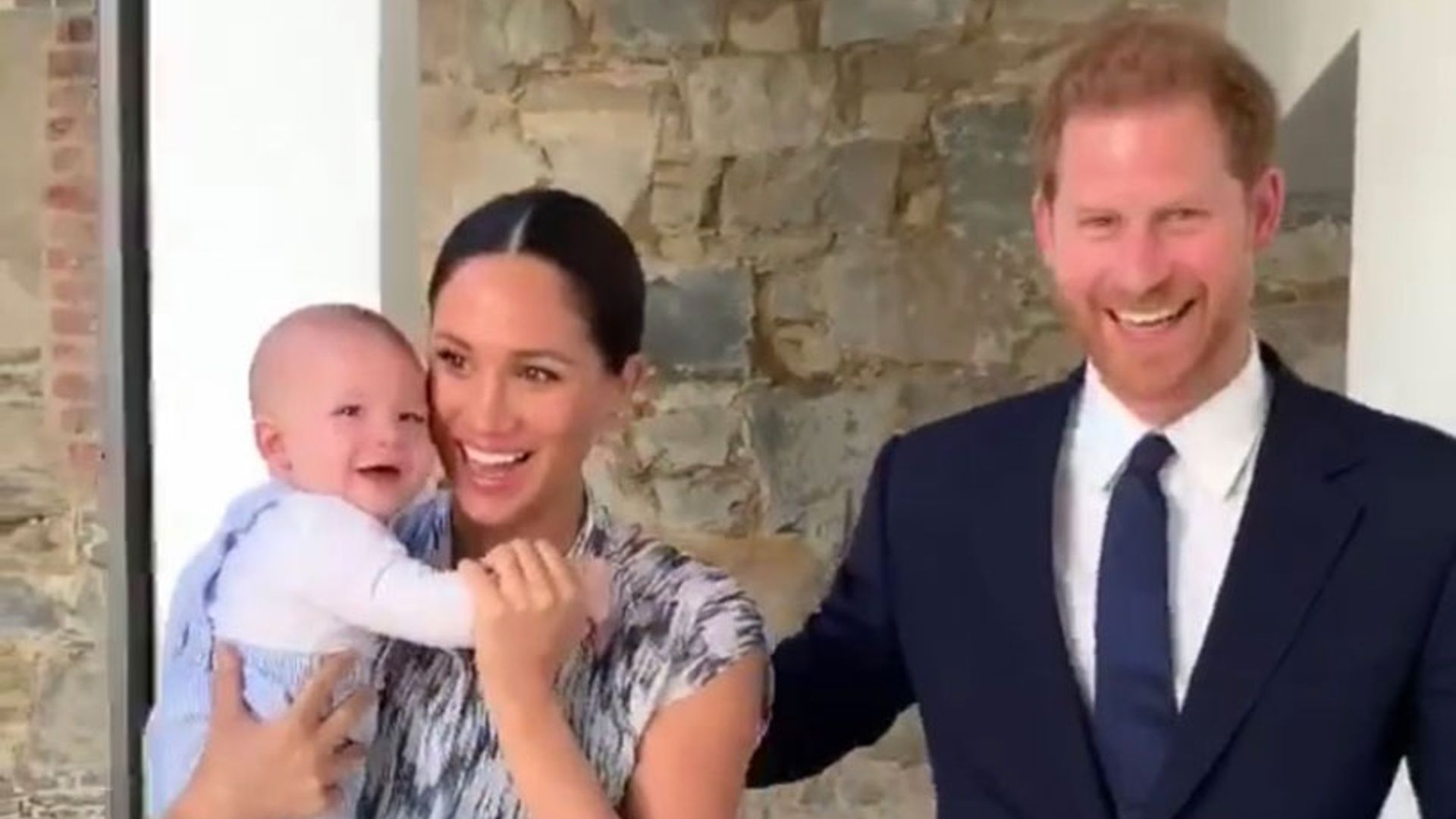 archie all smiles harry meghan
