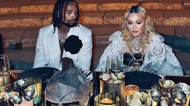 Madonna and Akeem enjoying a birthday dinner