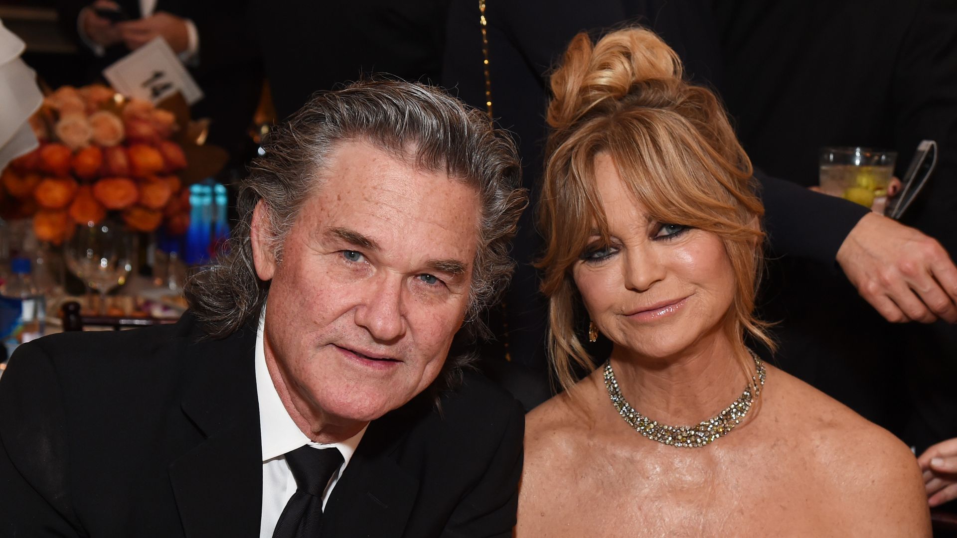 Actors Kurt Russell (L) and Goldie Hawn attend the 74th Annual Golden Globe Awards at The Beverly Hilton Hotel on January 8, 2017 in Beverly Hills, California.