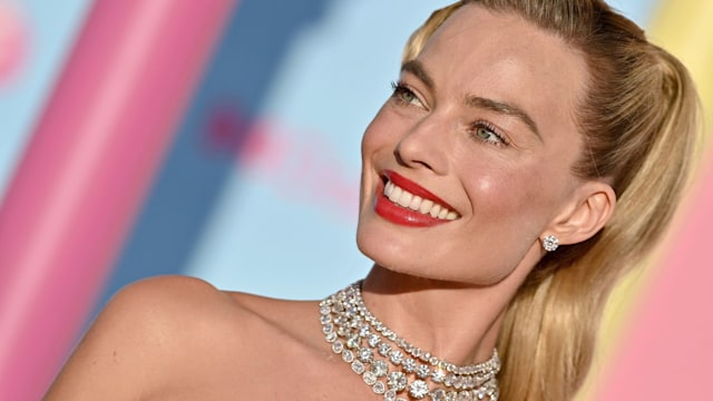 Margot Robbie's makeup at the World Premiere of Barbie in Los Angeles