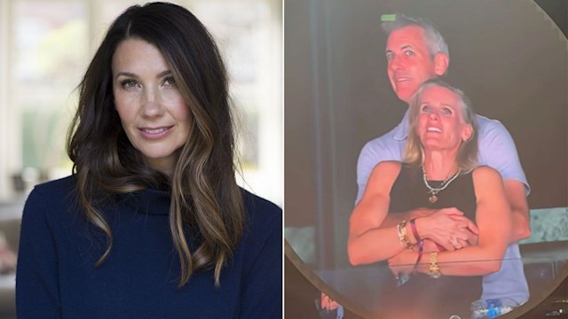 Rosie Green headshot beside photo of man and woman hugging