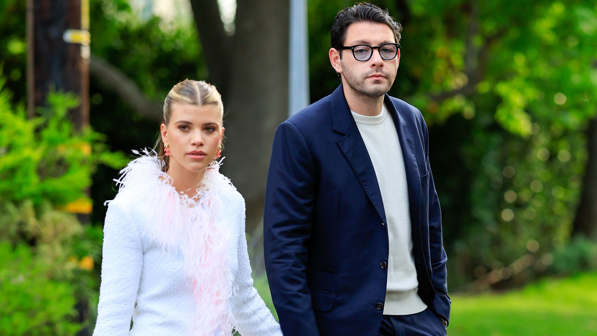 Sofia Richie Grainge and Elliot Grainge are seen going to a Chanel event on May 09, 2023