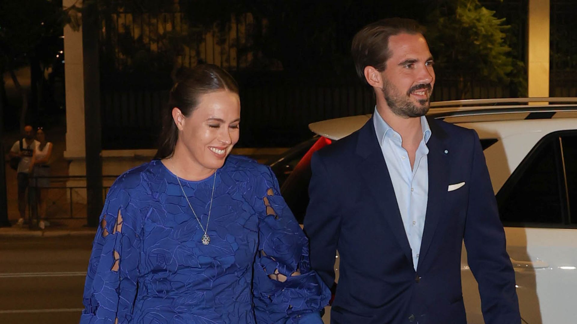 Princess Nina walking with Prince Philippos