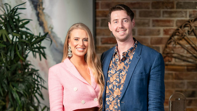 Tayla and Hugo at dinner party on MAFS Australia